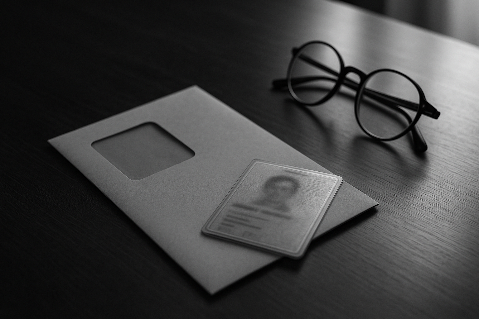 Enveloppe administrative et permis de conduire sur un bureau