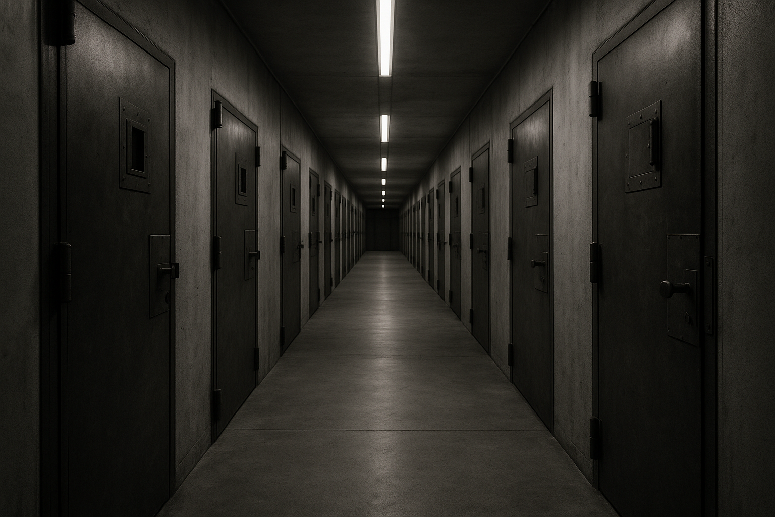 Couloir de détention désert, illustration des obligations de l'administration pénitentiaire