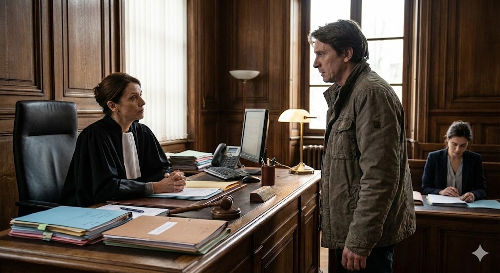 Personne préparant son dossier de garanties de représentation avant une audience devant le JLD