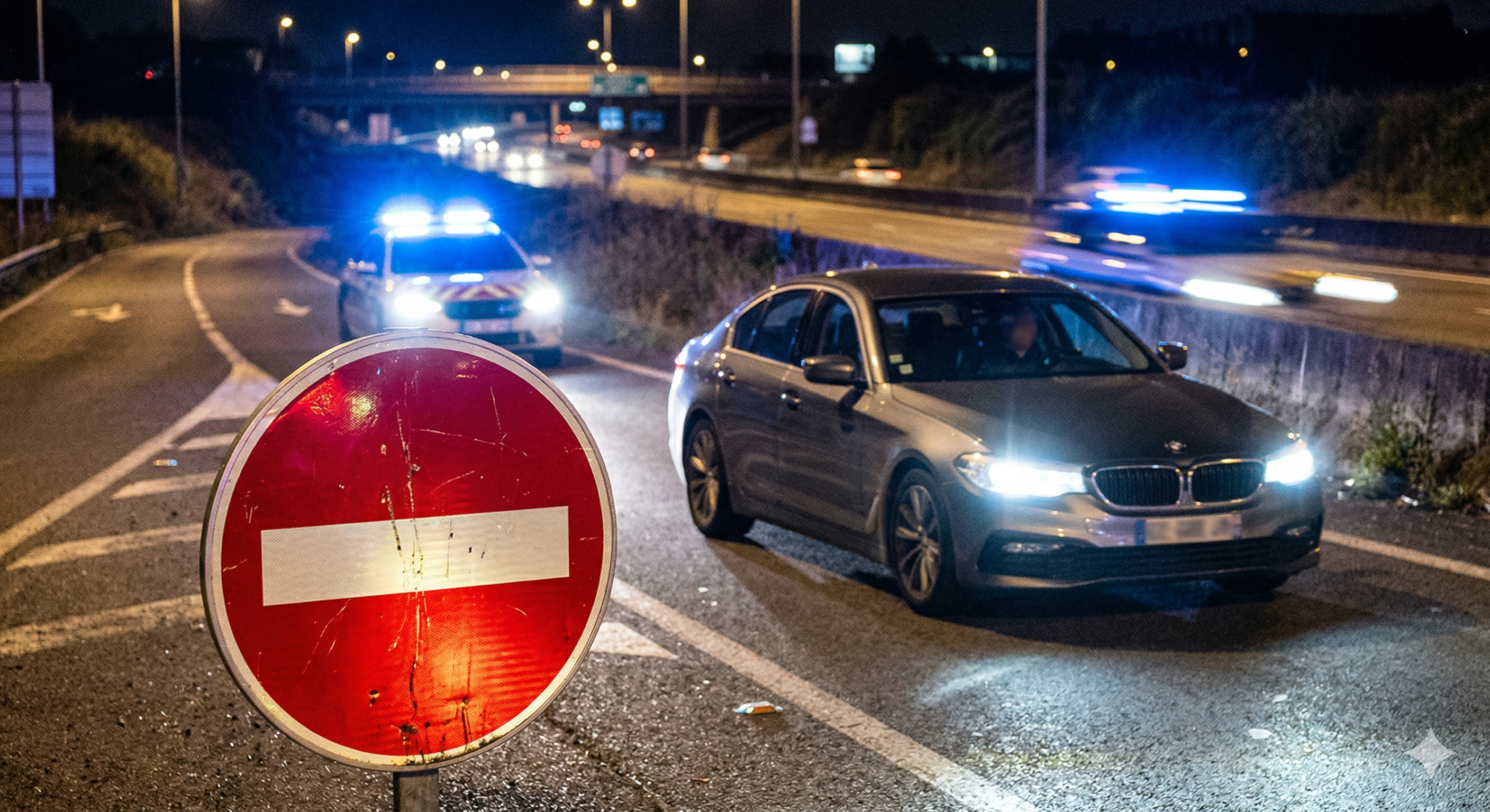 Circulation a contresens amende retrait de points permis